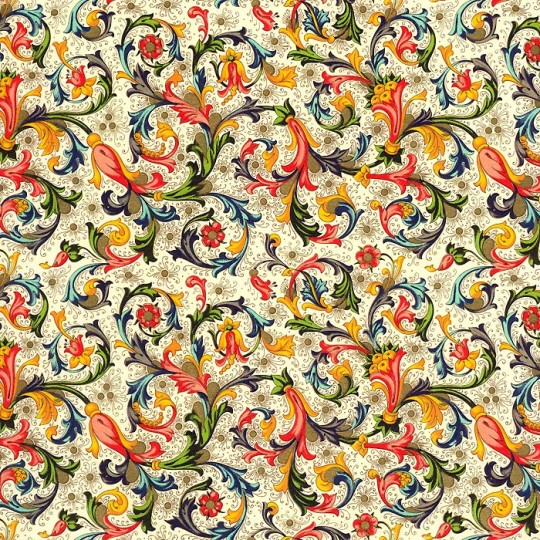 Traditional Floral Florentine Print Paper ~ Rossi Italy
